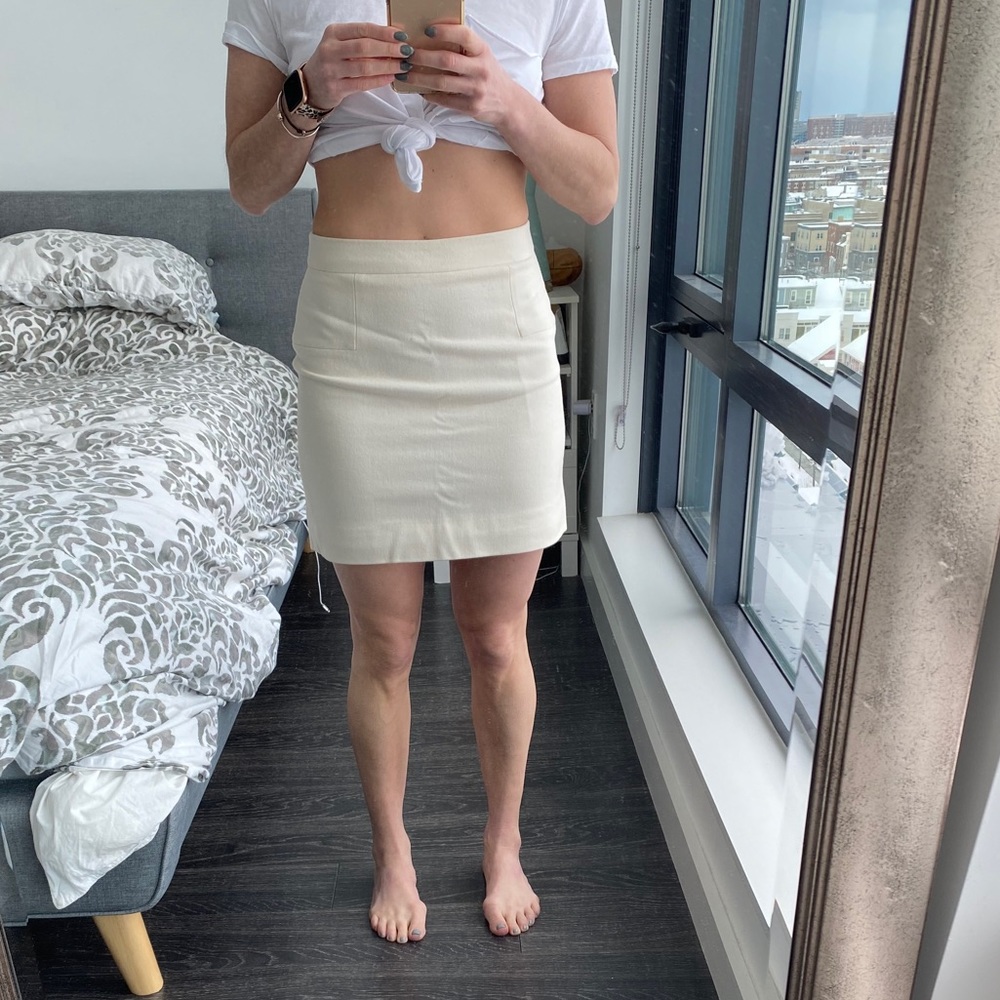 Cream JCrew wool skirt - Picture 4 of 5